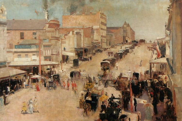 Tom roberts Bourke Street,Melbourne (nn02) oil painting picture